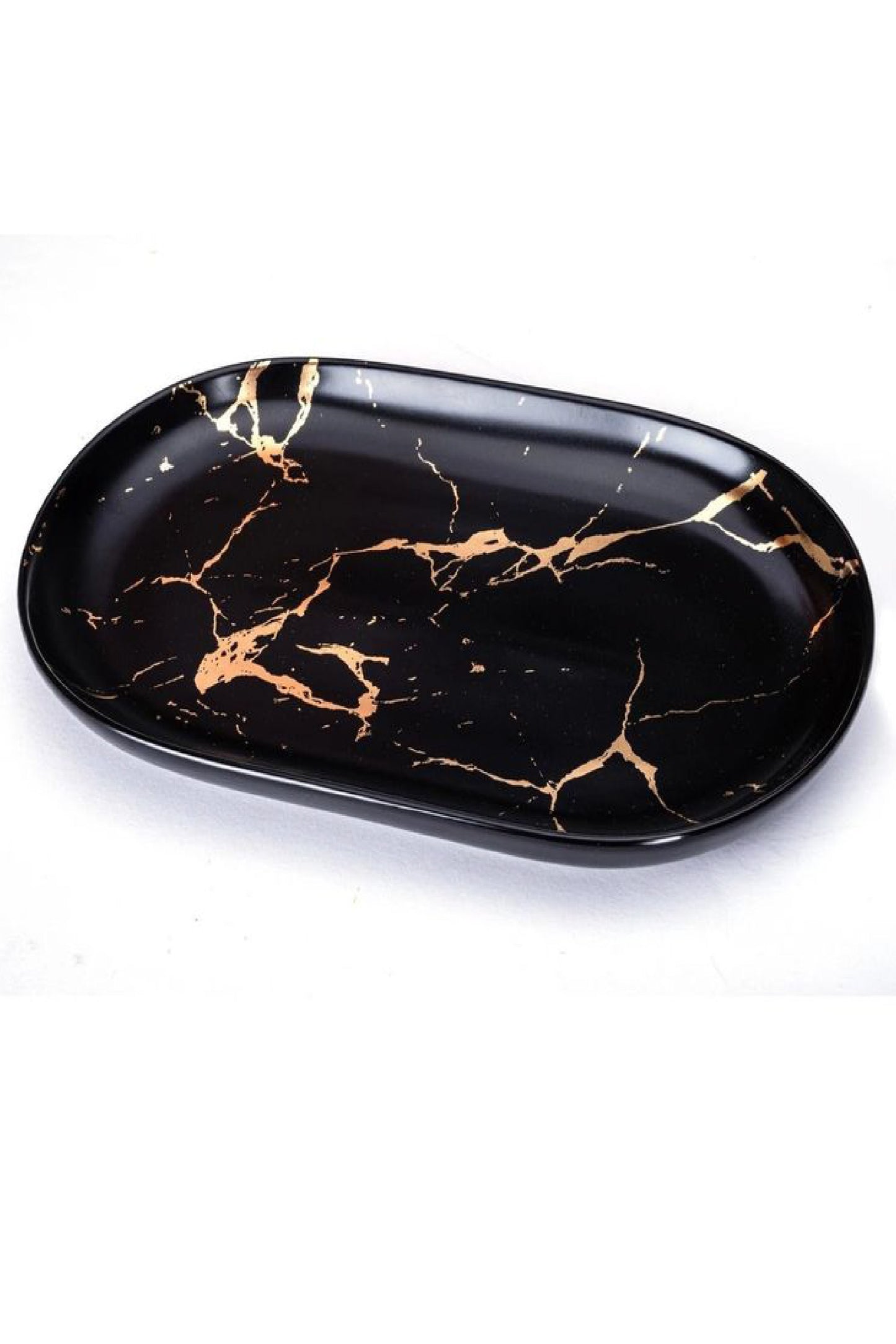 Plato Ovalado Marble & Gold