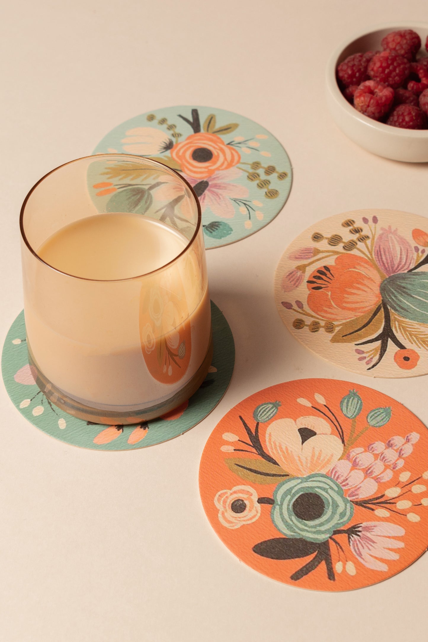 Set Portavasos Floral