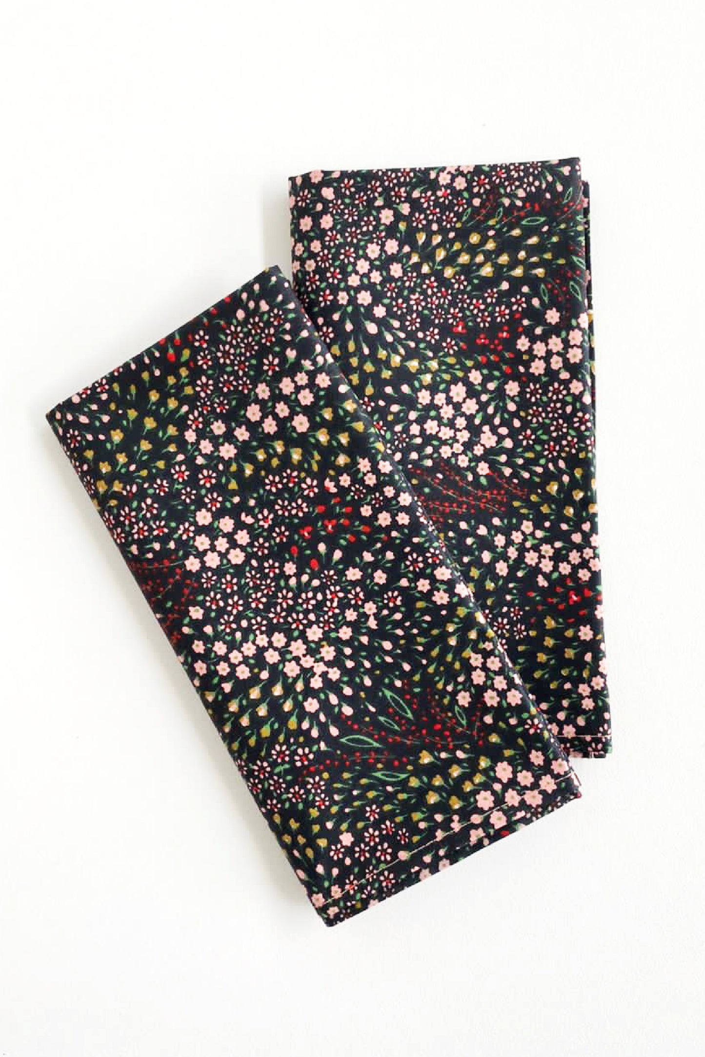 Servilletas de Tela Floral Negra