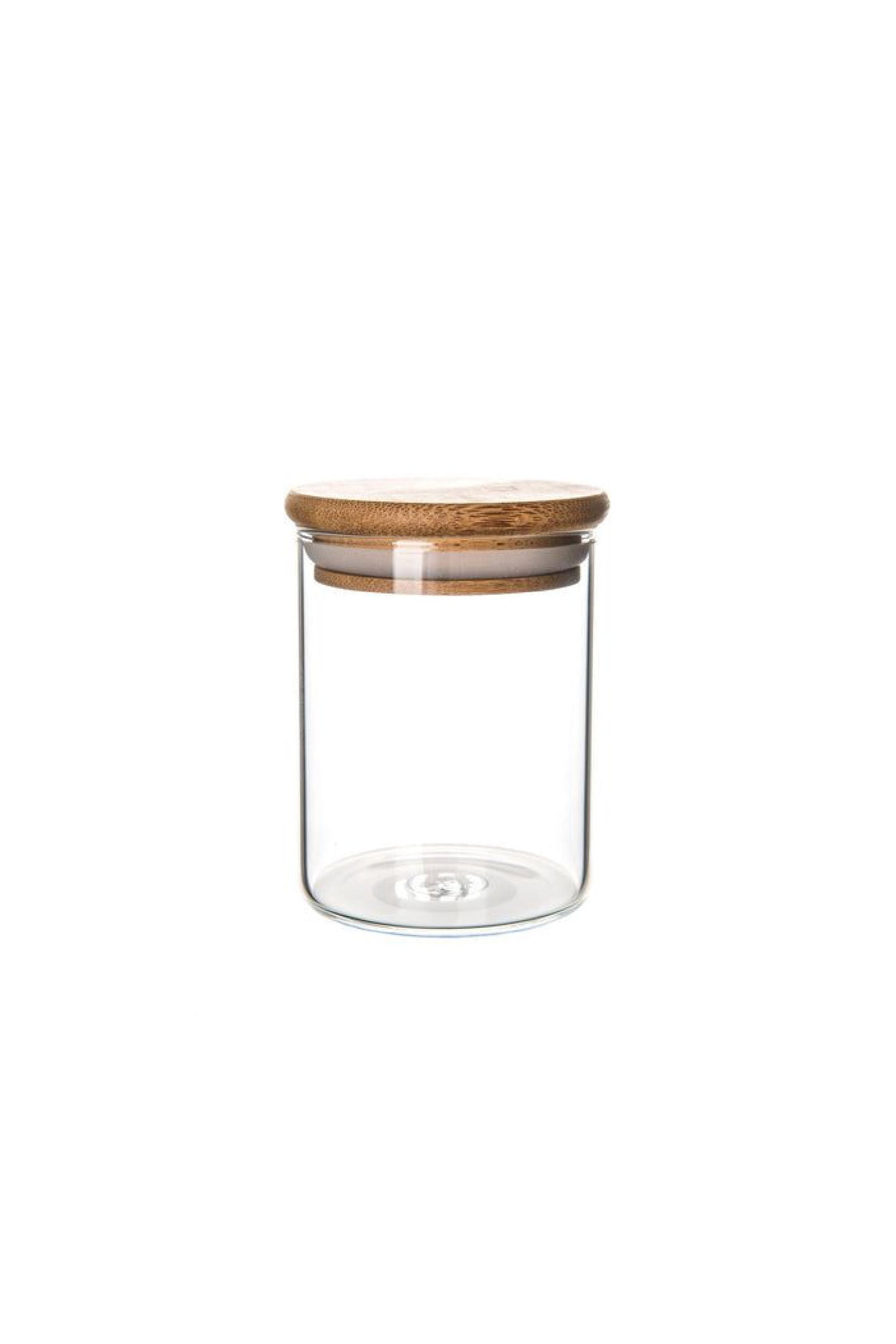 Repostero de Vidrio con tapa de Bambú 200 ml.